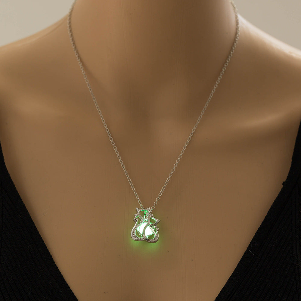 Luminous Two Cat Pendant - DATNEWDRIP