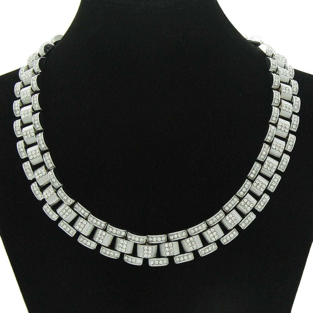 Iced Out Watch Band Necklace Chain