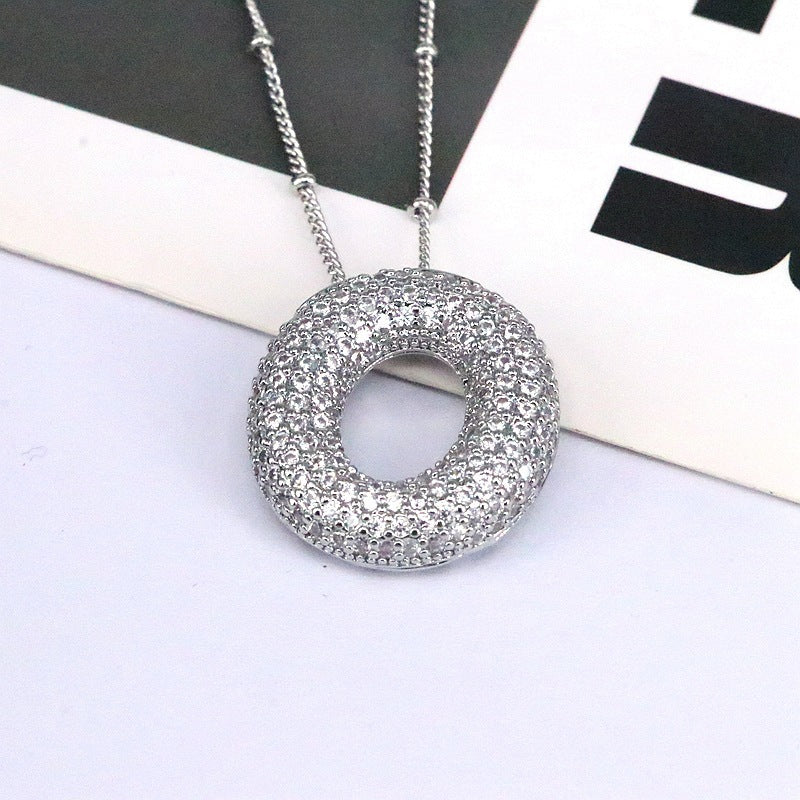 Brass Zircon Bubble Balloon Letter Pendant Necklace For Women - DATNEWDRIP