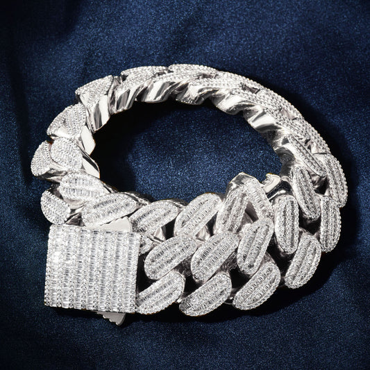 Super Frosty Baguette Iced Out Cuban Link Necklace Chain - DATNEWDRIP