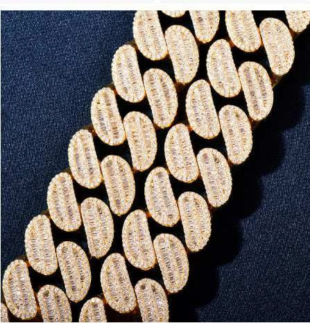 Super Frosty Baguette Iced Out Cuban Link Necklace Chain - DATNEWDRIP