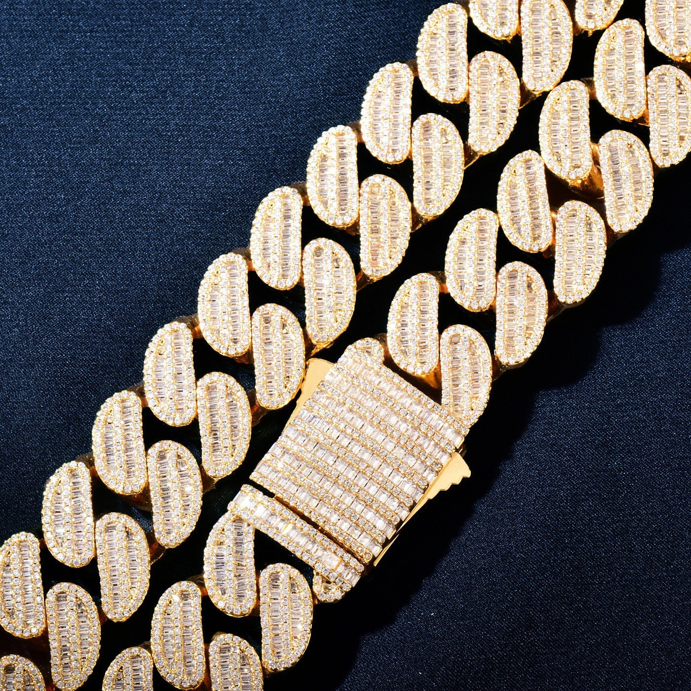 Super Frosty Baguette Iced Out Cuban Link Necklace Chain - DATNEWDRIP
