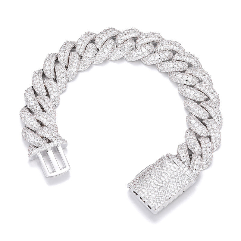 Iced Out Platinum Pronged Cuban Link Chain