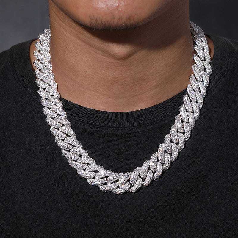 Iced Out Platinum Pronged Cuban Link Chain