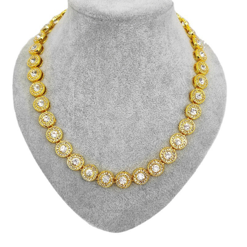 Iced Out Round Gem Outer Circle Chain