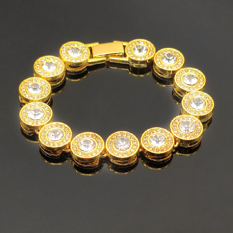 Iced Out Round Gem Outer Circle Chain