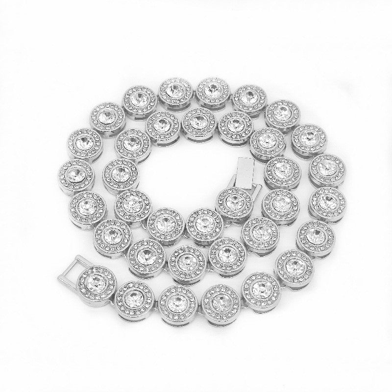 Iced Out Round Gem Outer Circle Chain