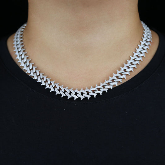 Men's Hip Hop Thorns Short Thorn Cuban Necklace Punk Jewelry Bracelet - DATNEWDRIP