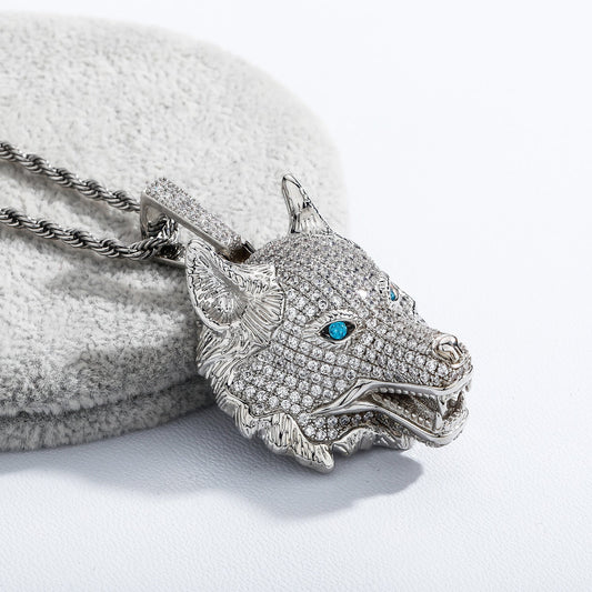 Iced Out Wolf Head Pendant - DATNEWDRIP