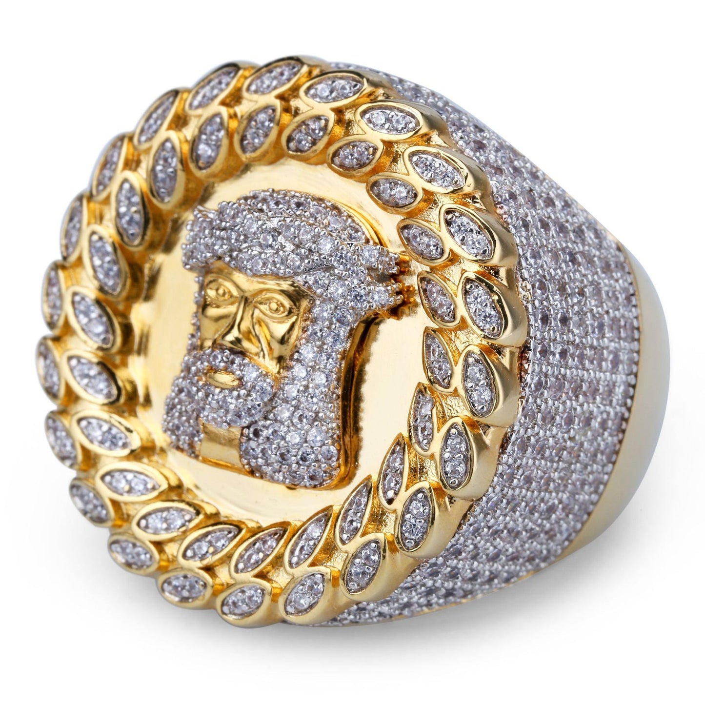 Iced Out Jesus Piece Ring