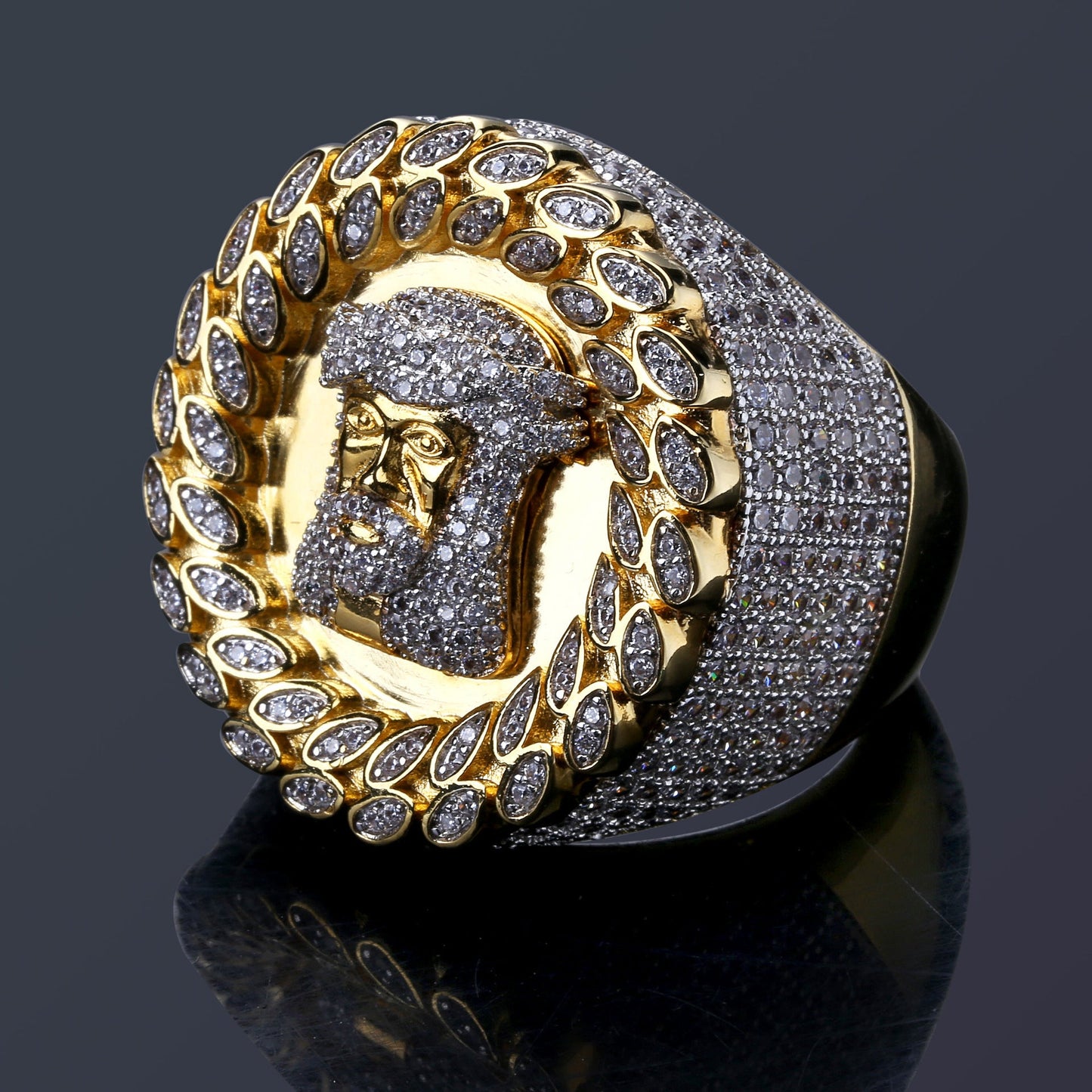 Iced Out Jesus Piece Ring