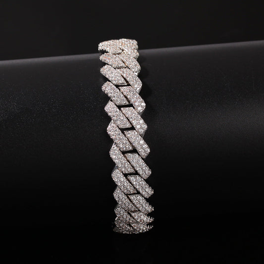 Iced Out Squared Cuban Link Bracelet - DATNEWDRIP
