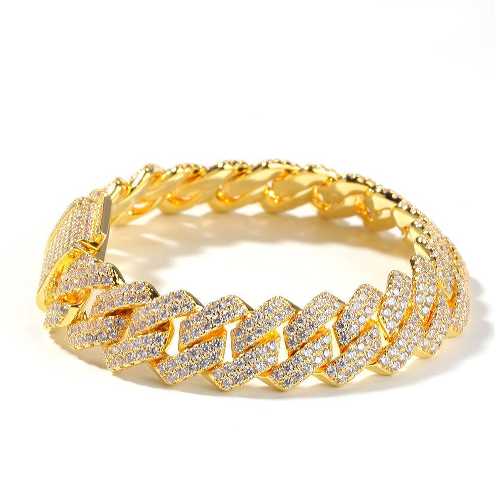Iced Out Squared Cuban Link Bracelet - DATNEWDRIP
