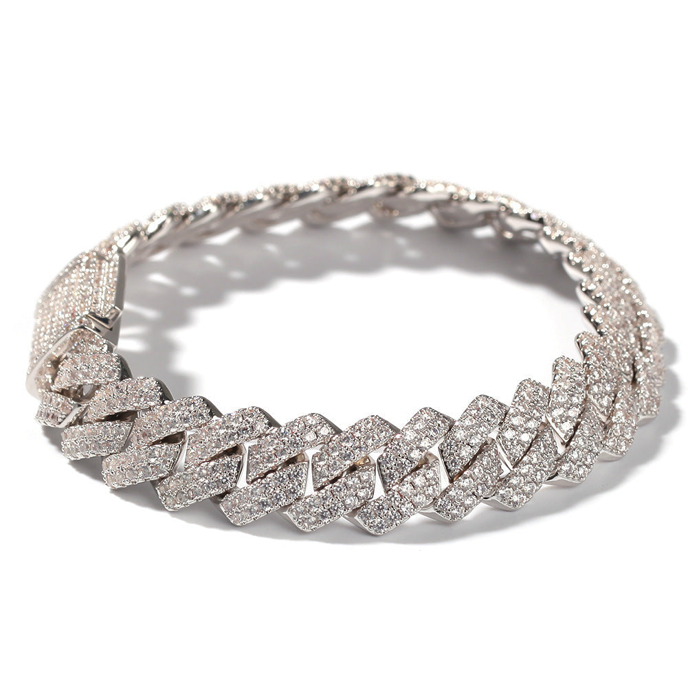 Iced Out Squared Cuban Link Bracelet - DATNEWDRIP