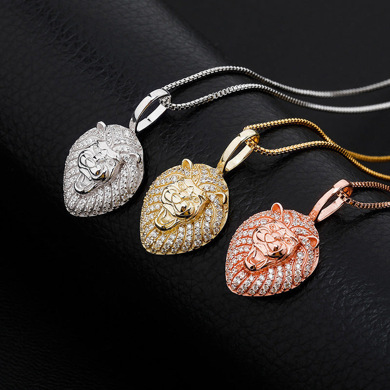 925 Silver Iced Out Lion Pendant