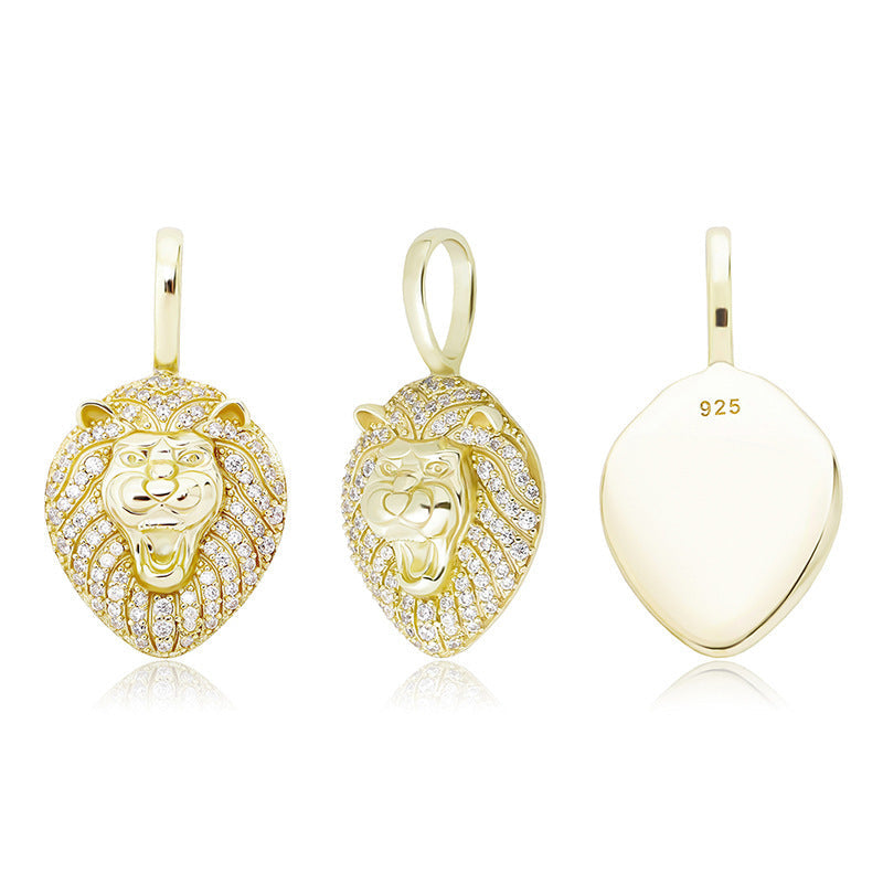 925 Silver Iced Out Lion Pendant