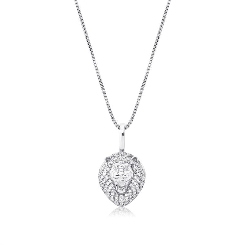 925 Silver Iced Out Lion Pendant
