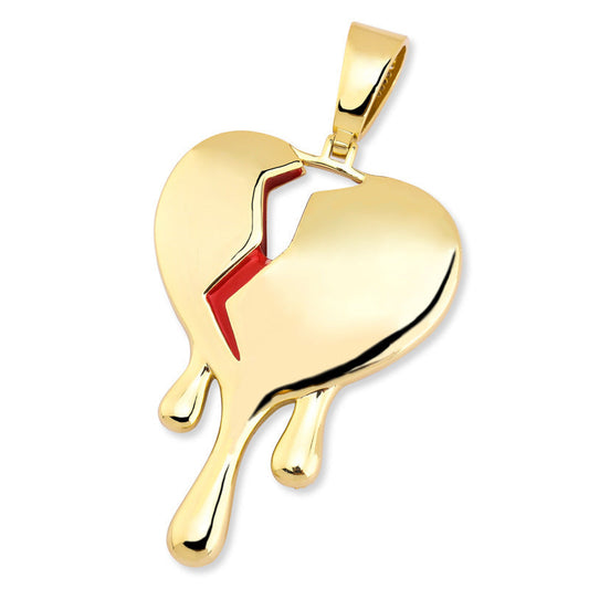 Iced Out Broken Heart Pendant - DATNEWDRIP
