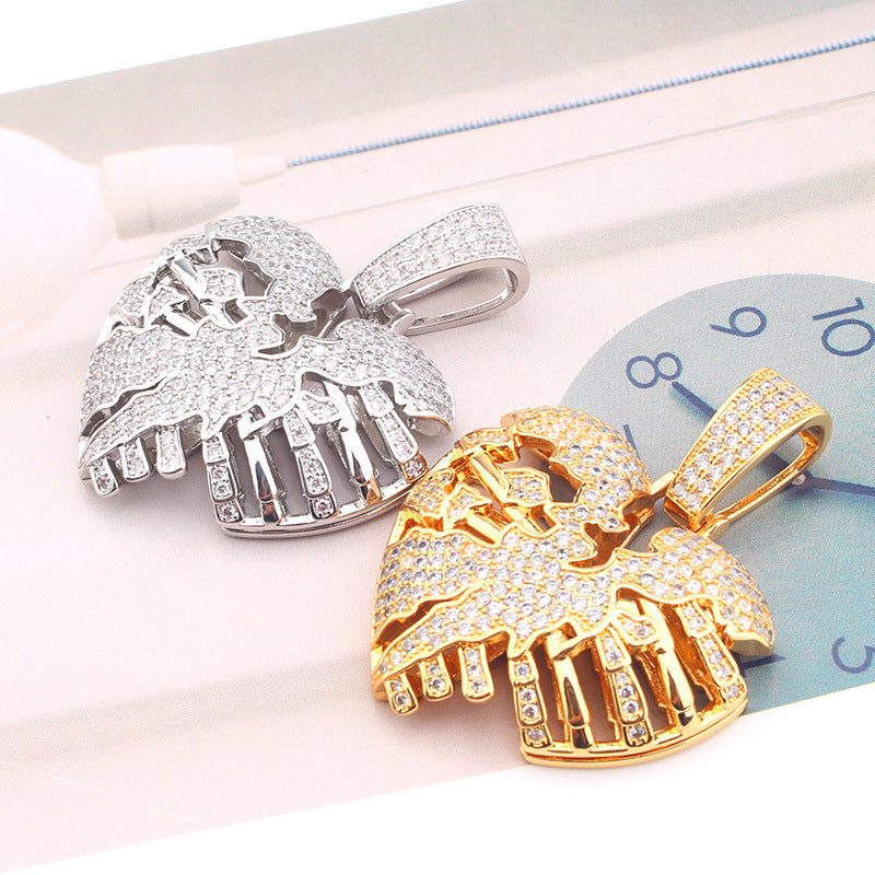 Iced Out Broken Heart Pendant