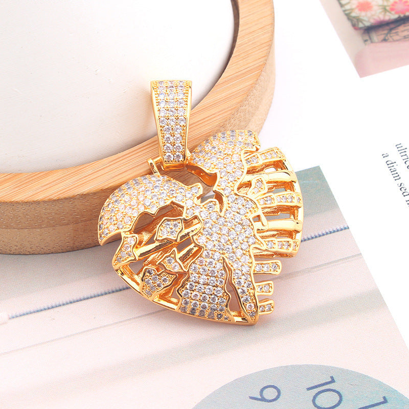 Iced Out Broken Heart Pendant