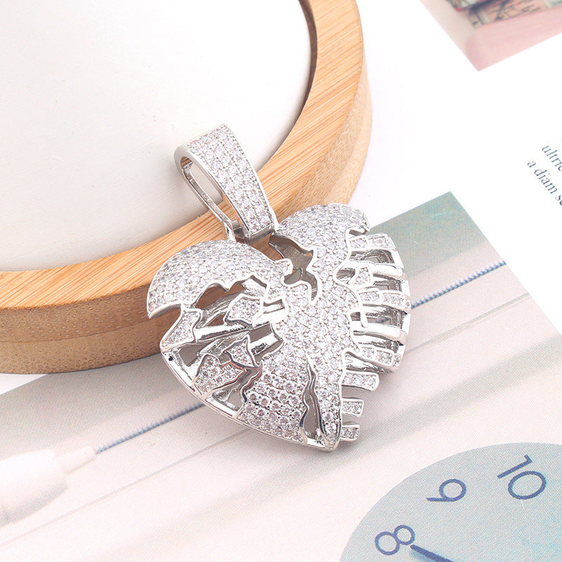 Iced Out Broken Heart Pendant