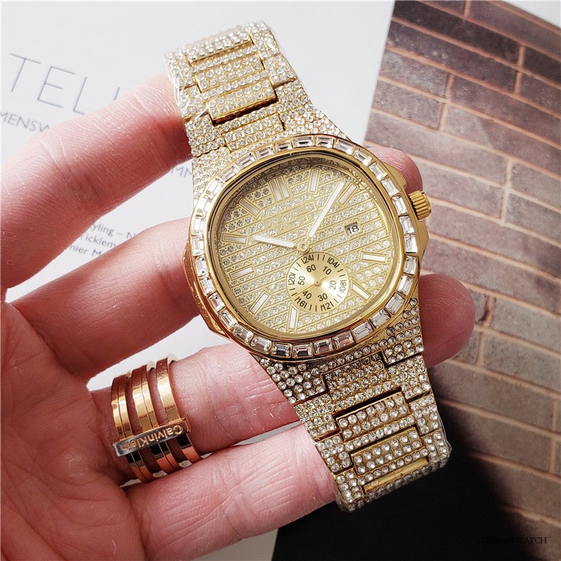 Iced Out Emerald Edge Watch