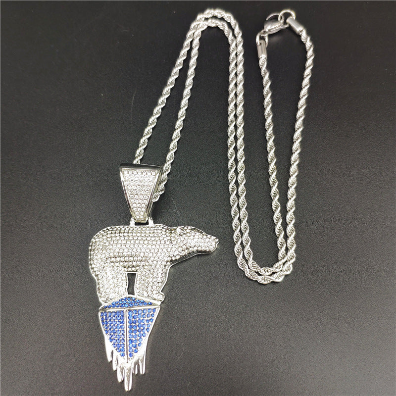 Iced Out Polar Bear Pendant