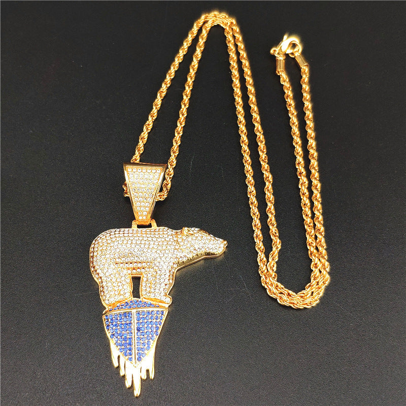 Iced Out Polar Bear Pendant