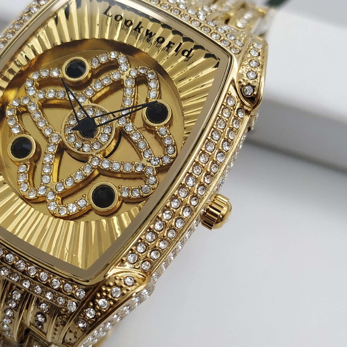 Iced Out Rectangle Face Ladies Watch