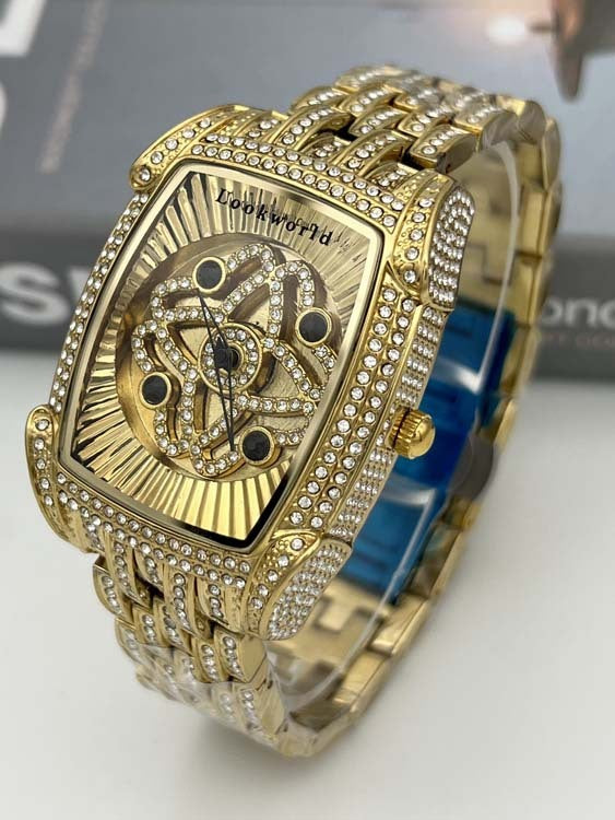 Iced Out Rectangle Face Ladies Watch