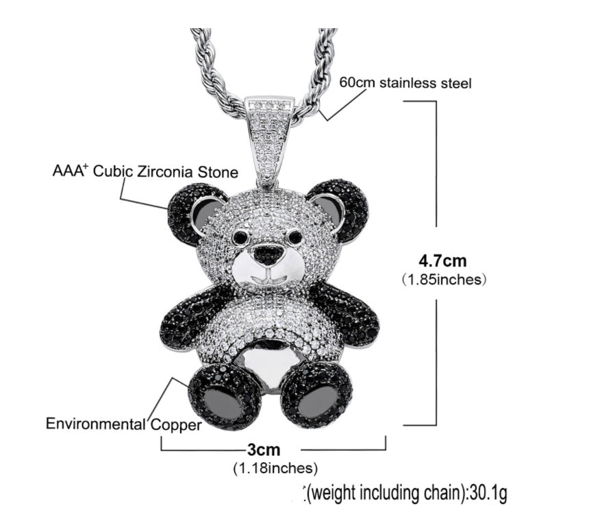 Iced Out Treasure Panda Pendant - DATNEWDRIP
