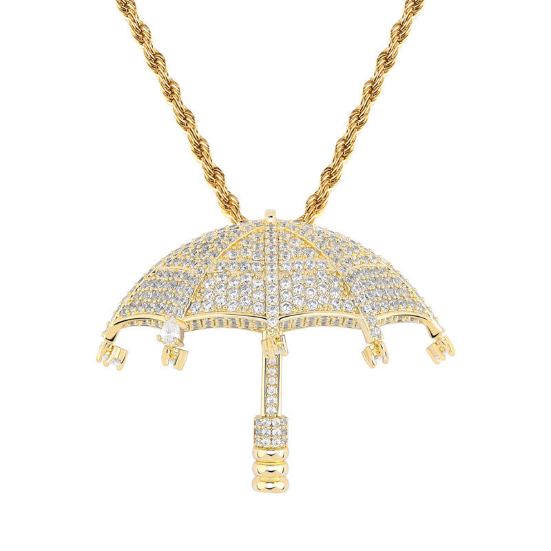 Iced Out Umbrella Pendant