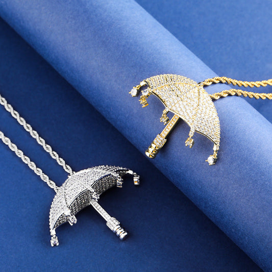 Iced Out Umbrella Pendant