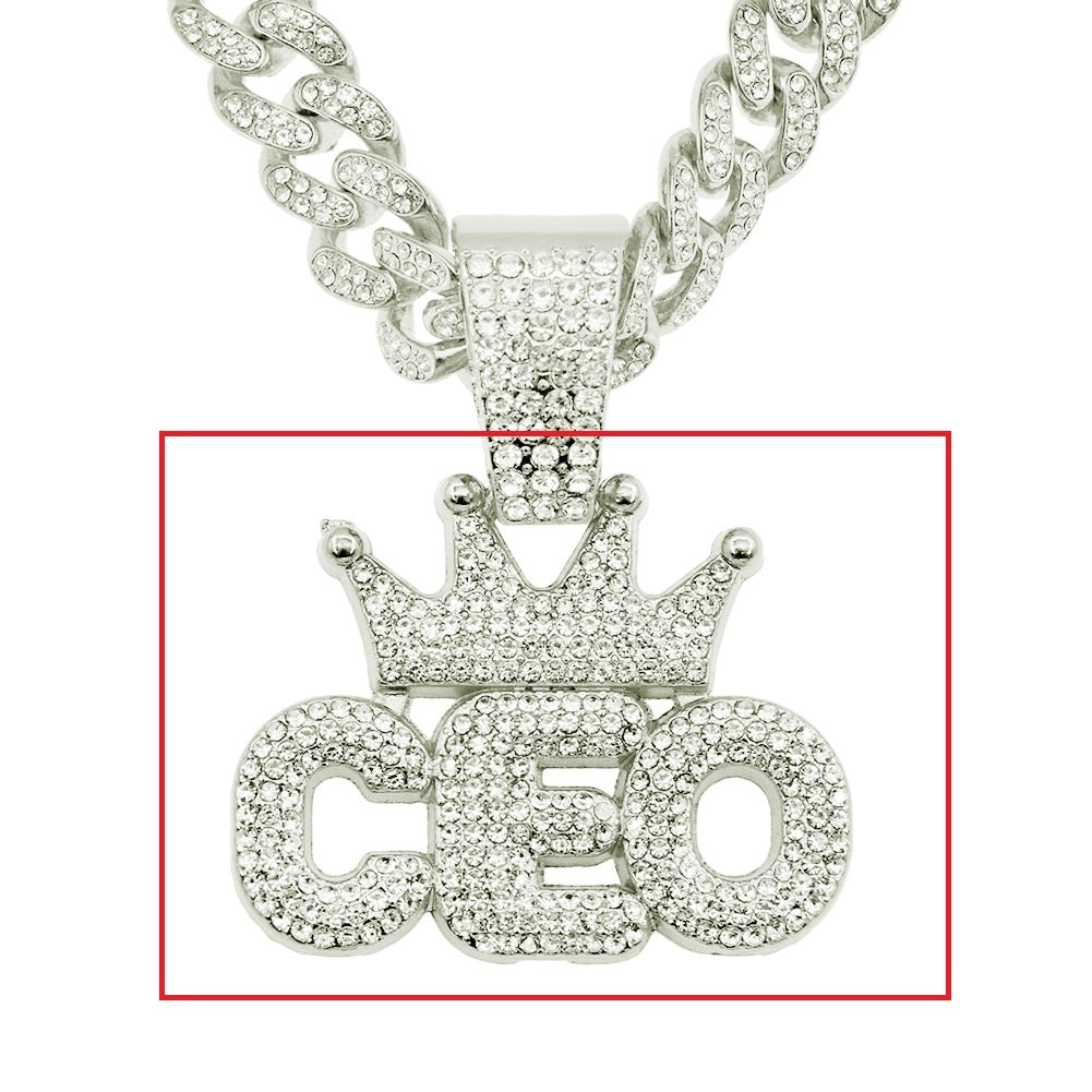 Iced Out CEO Crown Pendant