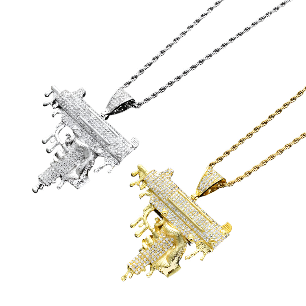 Iced Out Drip Uzi Pendant
