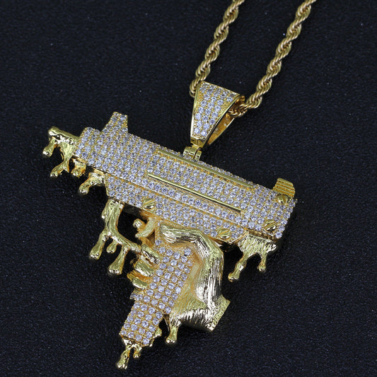 Iced Out Drip Uzi Pendant