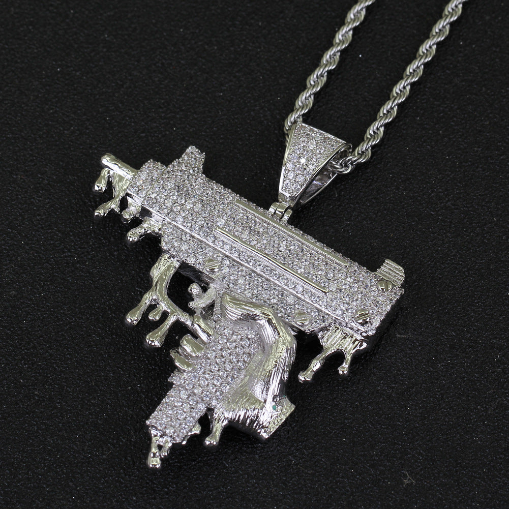 Iced Out Drip Uzi Pendant