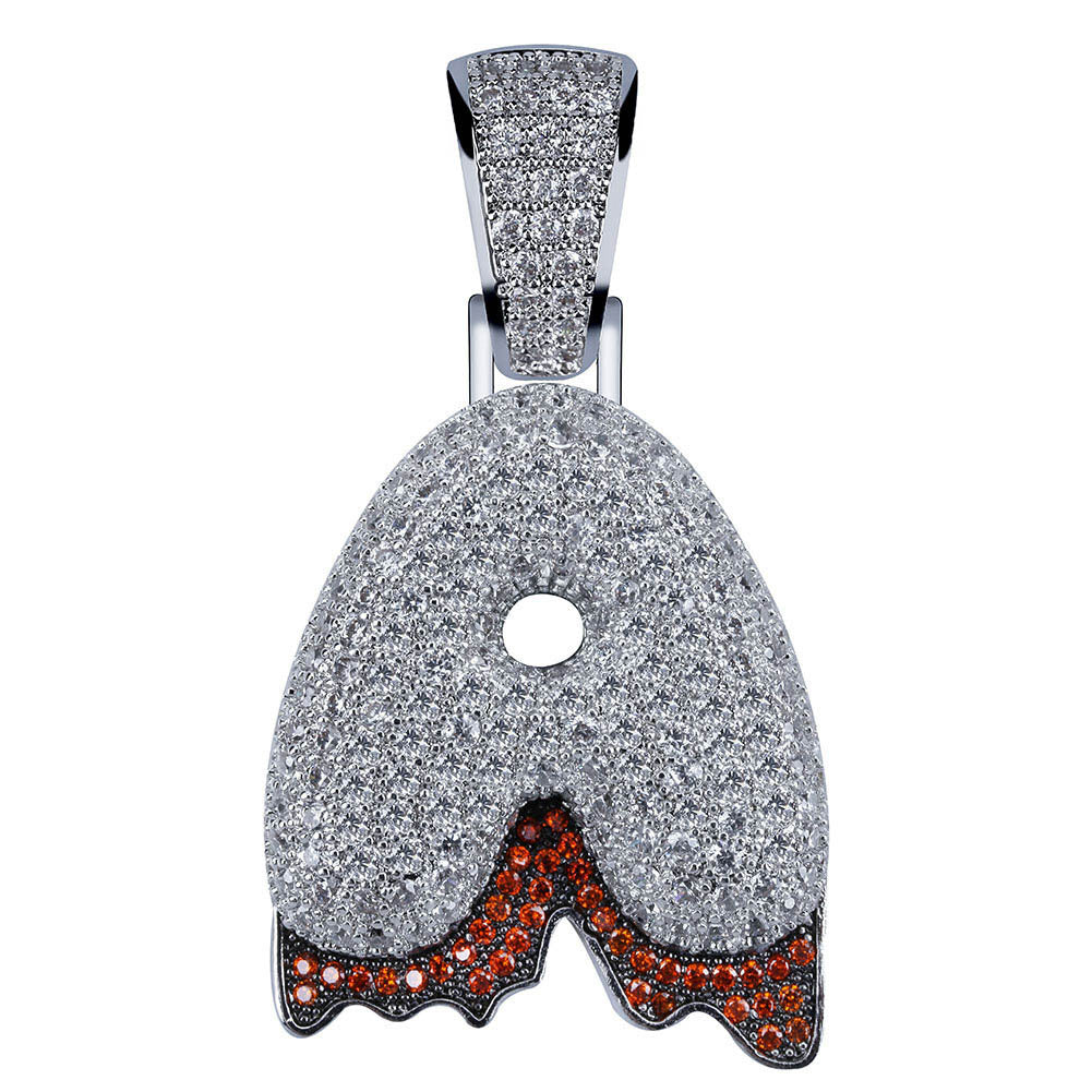 Iced Out Bubble Letter Drip Pendant