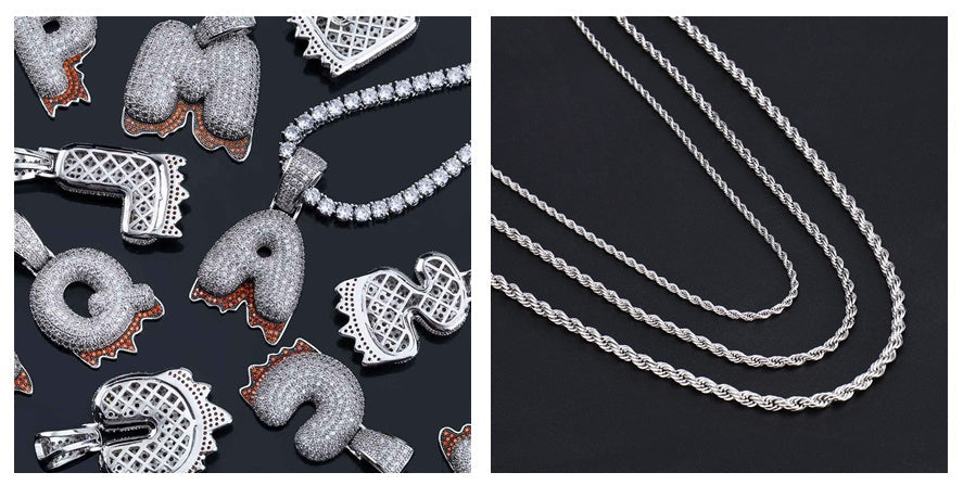 Iced Out Bubble Letter Drip Pendant