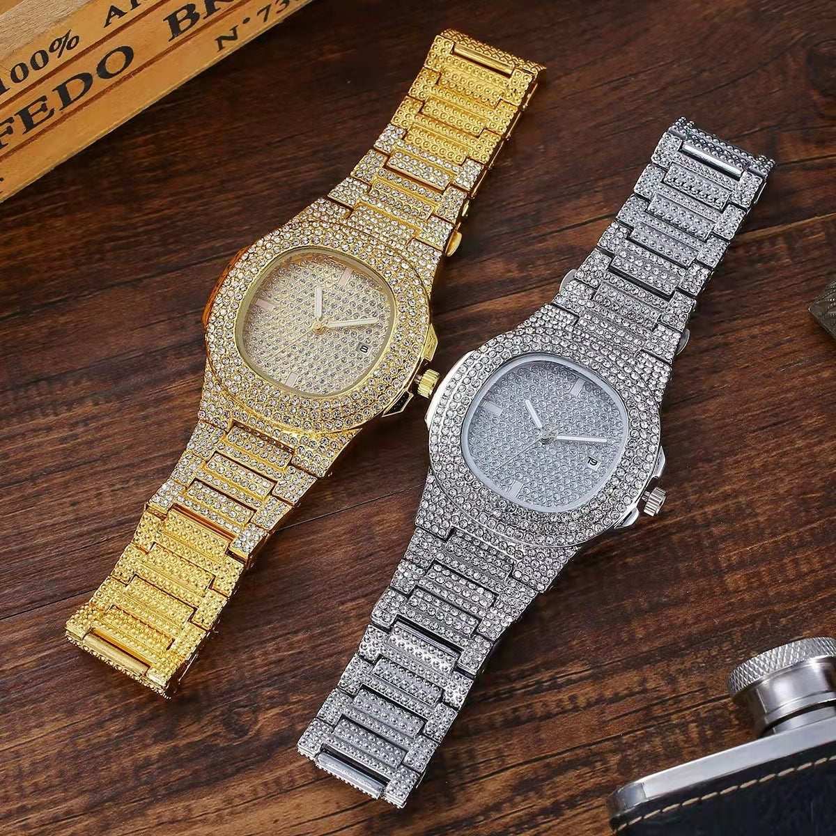 Iced Out Watch & Bracelet Box Set