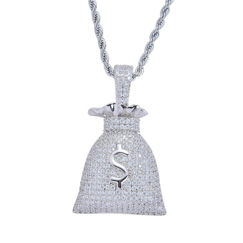 Iced Out Money Bag Pendant