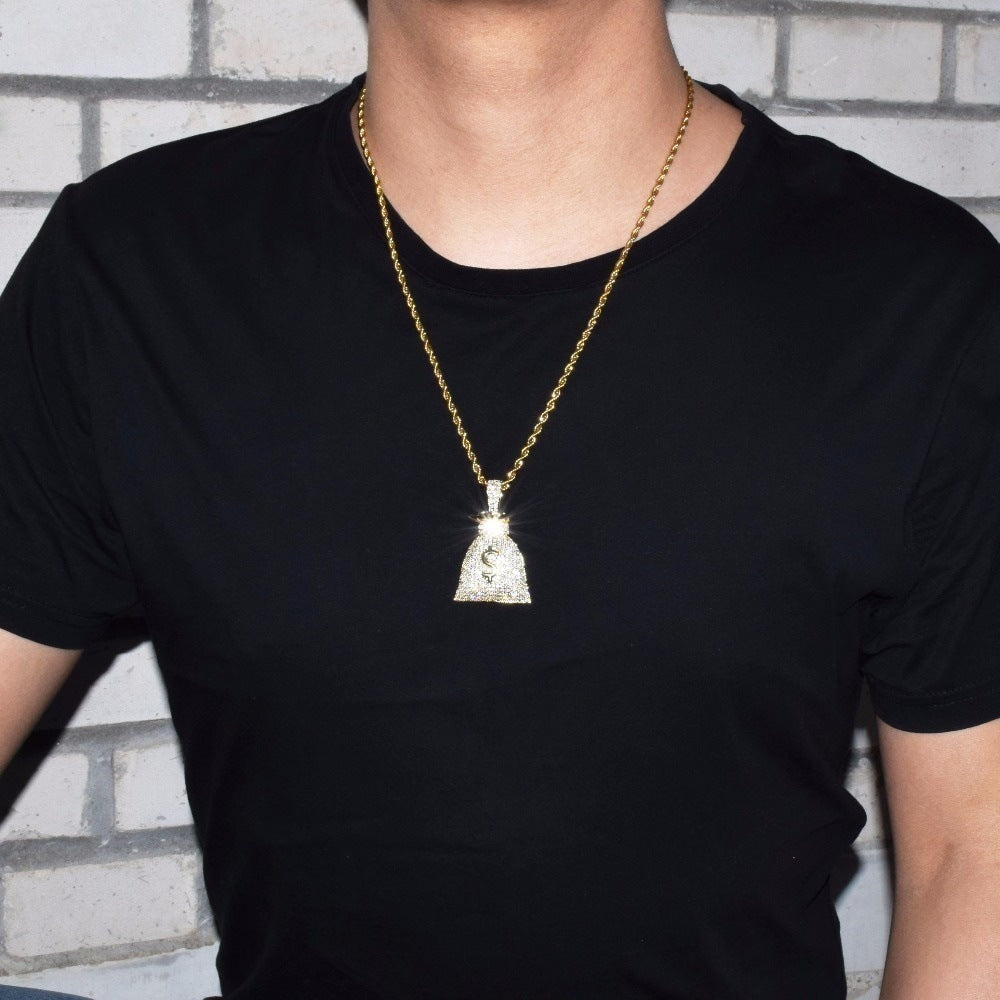 Iced Out Money Bag Pendant