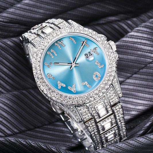 Iced Out Frosty Pearlescent Luxury Watch