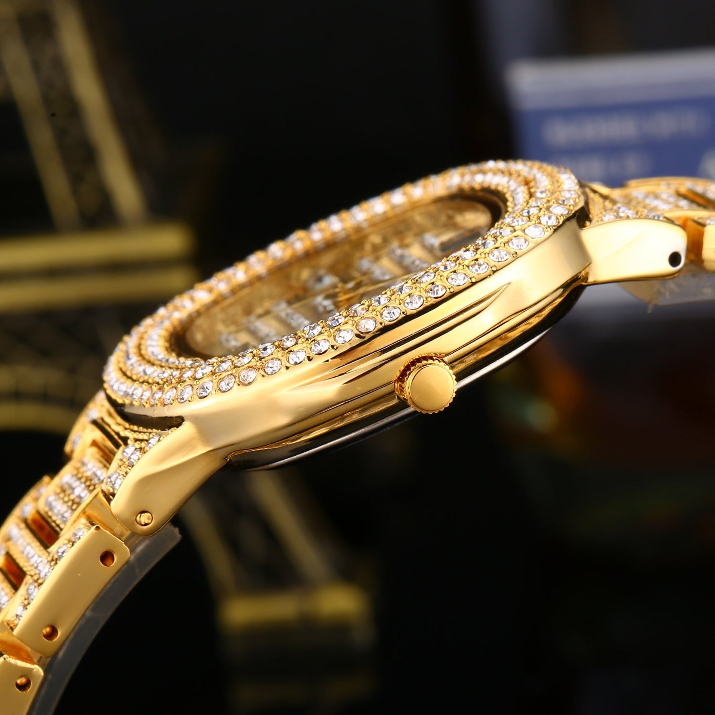 Iced Out Round Corners Luxury Watch