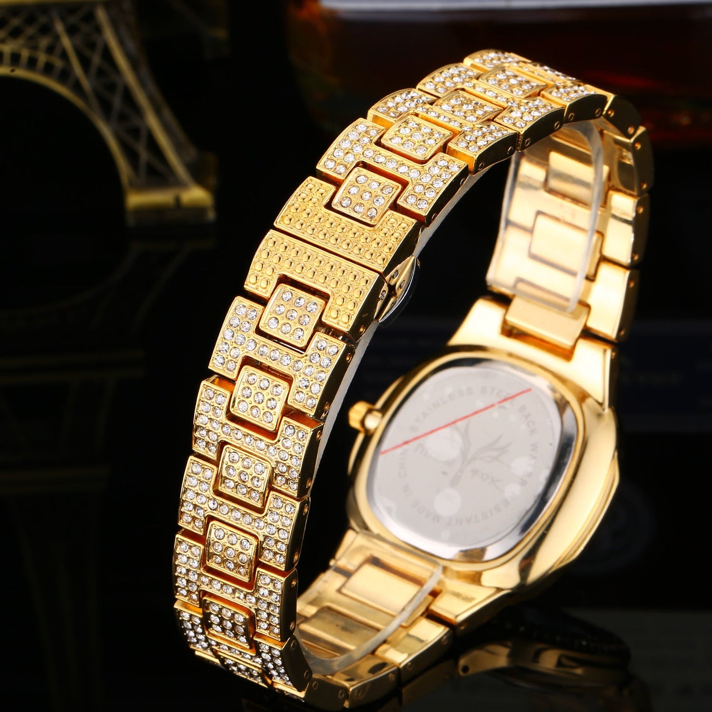 Iced Out Round Corners Luxury Watch