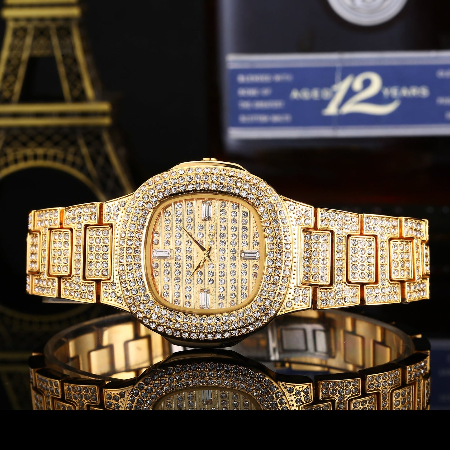 Iced Out Round Corners Luxury Watch