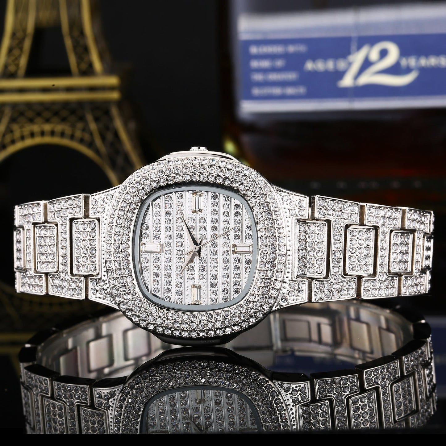 Iced Out Round Corners Luxury Watch