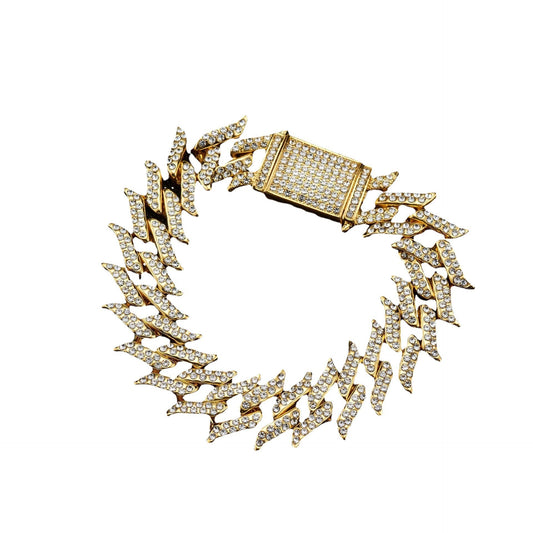 Iced Out Pointed Leaf Cuban Link Chain - DATNEWDRIP