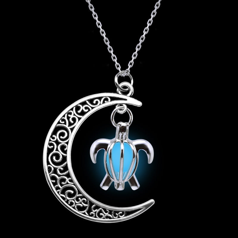 Luminous Turtle And Moon Pendant - DATNEWDRIP