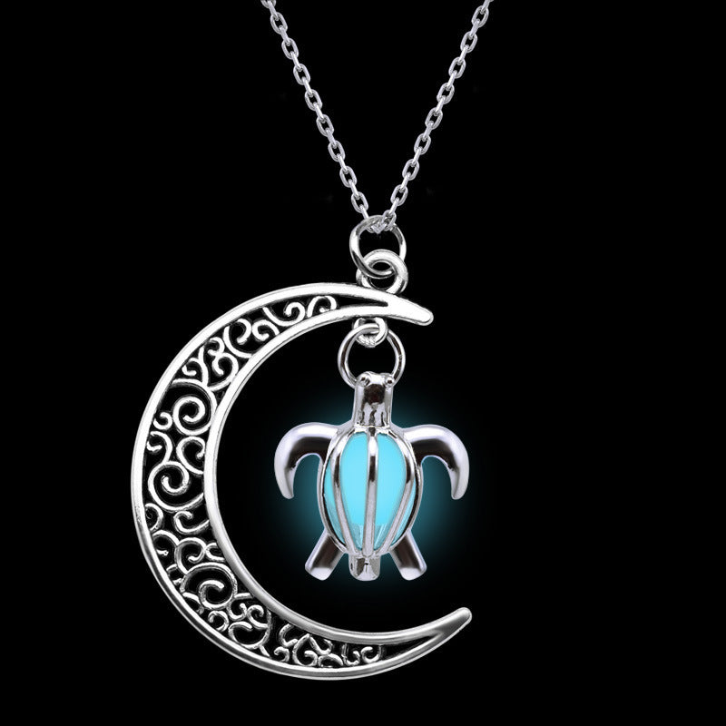 Luminous Turtle And Moon Pendant - DATNEWDRIP